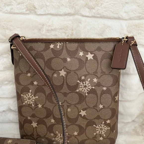 Coach Snowflake File Crossbody Bag & Matching slim wallet SET - Picture 5 of 7